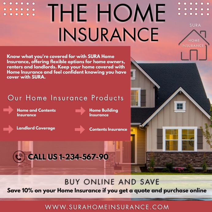 home insurance โพสต์บน Instagram template