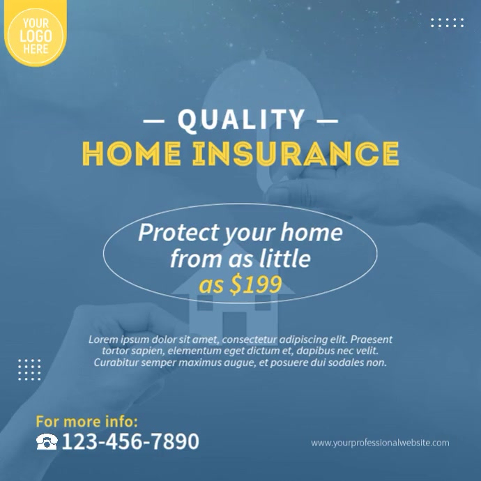 Home Insurance Social Media Template | PosterMyWall