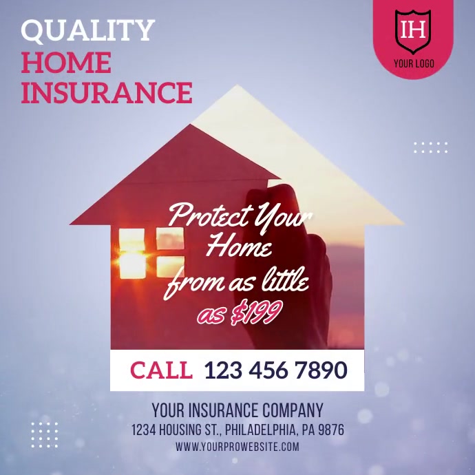 Insurance Advertisement Home Insurance Video Ad Template | PosterMyWall