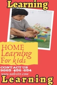 Home learning for kids flyer Pinterest Graphic template