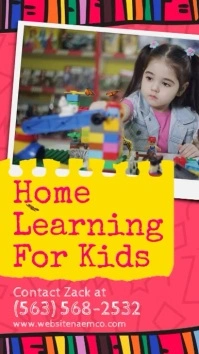 Home Learning For Kids Instagram Story template