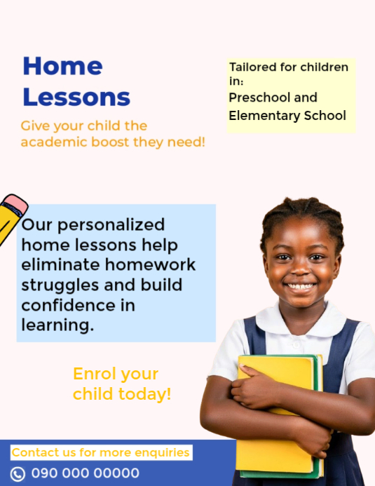 Home Lesson Flyer Template | PosterMyWall