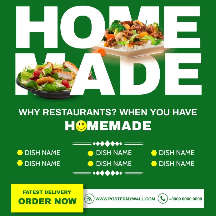 Addvertisement For Cooking Home Made Meal Food Business Promo Ad Templat Template | PosterMyWall