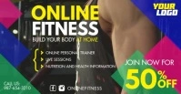 Home Online Fitness Workout square video โฆษณาบน Facebook template