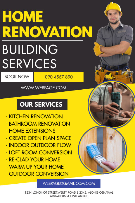 HOME RENOVATION FLYER Template | PosterMyWall