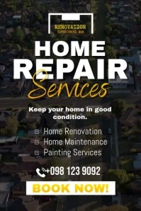 Home Repair Service Póster template