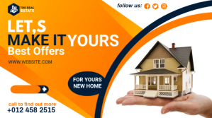 home sale agency flyer template Digitalt display (16:9)