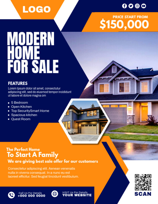 HOME SALE Folheto (US Letter) template