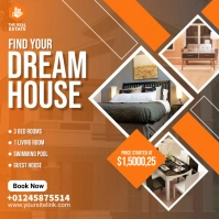 home sale flyer สี่เหลี่ยมจัตุรัส (1:1) template