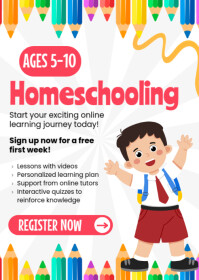 Home Schooling Flyer Ads A6 template