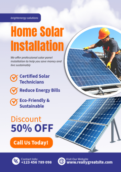 Home solar installation services poster template | PosterMyWall