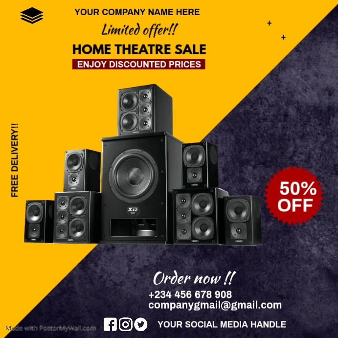 Copy of home theatre sale PosterMyWall