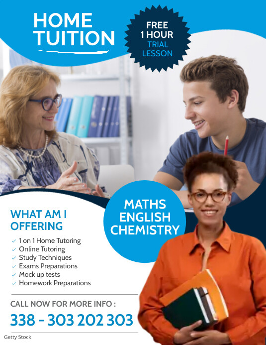 home tuition and tutoring flyer advertisement Template | PosterMyWall
