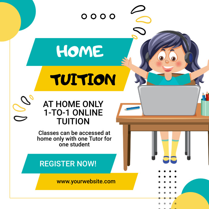 Home Tuition Classes Facebook Instagram Post Template | PosterMyWall