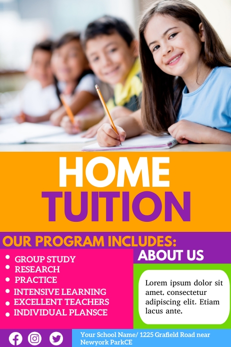Home tuition poster Template | PosterMyWall