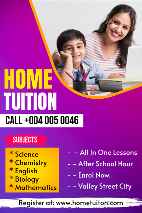 Home Tuition Poster Template Design | PosterMyWall