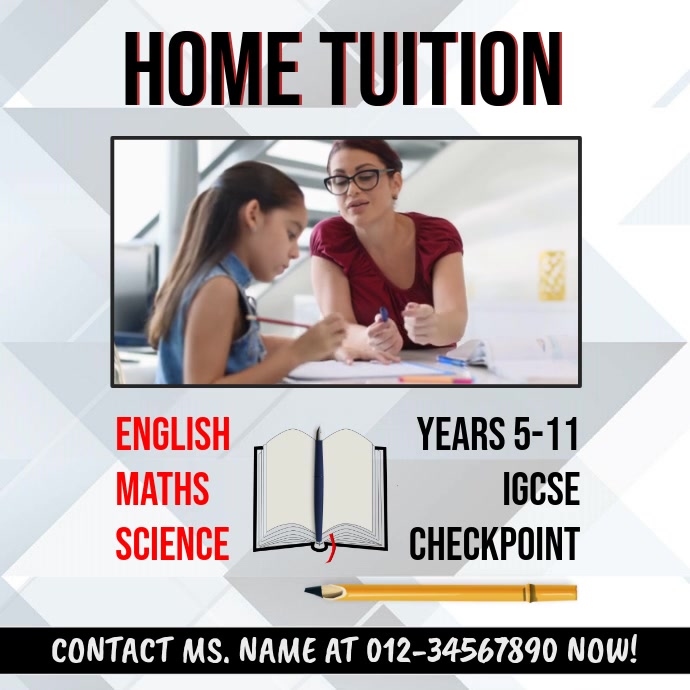Home Tuition Video Template เทมเพลต | PosterMyWall