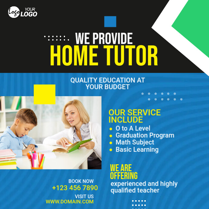 Home Tutor Provider Post Template | PosterMyWall