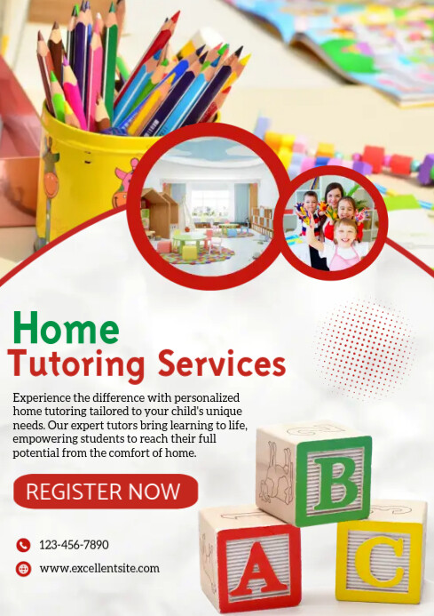 Tutor House Simple Home tutoring Template | PosterMyWall