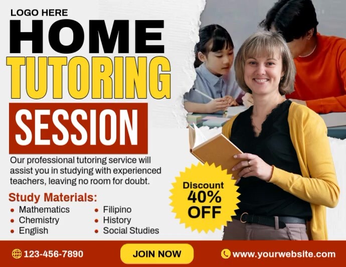 Tutoring Session Example Copy of Home Tutoring Session | PosterMyWall