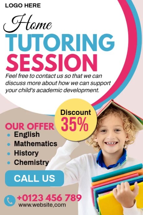 Home Tutoring Session Plakat template