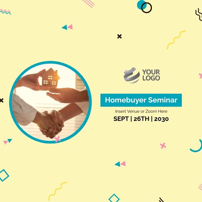 Homebuyer seminar Flyer Poster Template Publicação no Instagram