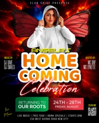 Homecoming celebration event invitation social media promotion flyer template design  online poster Instagram Portrait