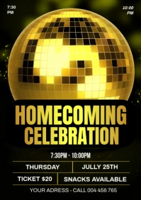 Homecoming dance poster A4 template