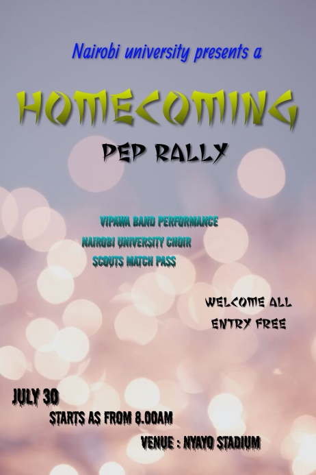 Homecoming Program Sample Homecoming Template | PosterMyWall