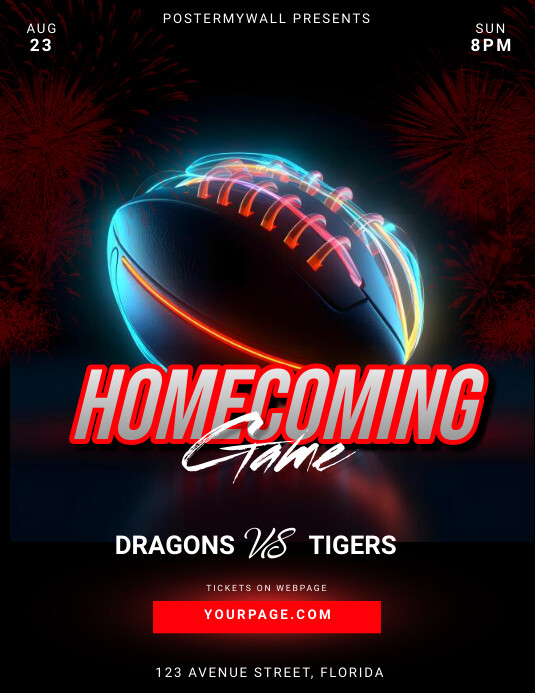Football Game flyer Template PosterMyWall