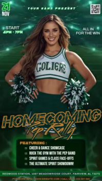 Homecoming Pep Rally Digital Display (9:16) template