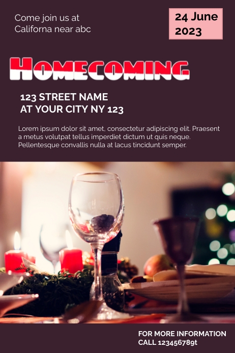 Homecoming Poster, Homecoming Flyer, Homecomi template