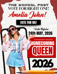 Blanco Homecoming Queen Election Flyer Template