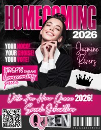 Homecoming Queen Vote Campaign Night 2026 Flyer (format US Letter) template