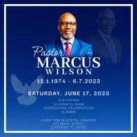 Funeral Program Announcement instagram post ( Template | PosterMyWall