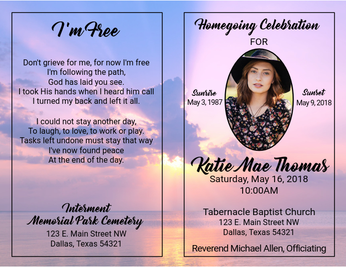 Sample Home Going Celebration Announcement / Pin on Graduation Ideas