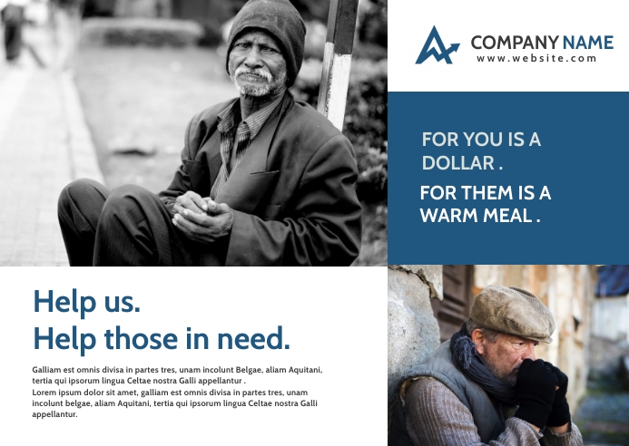 Homelessness Help Program Advertisement Copy of homeless charity agency postcard advertising | PosterMyWall
