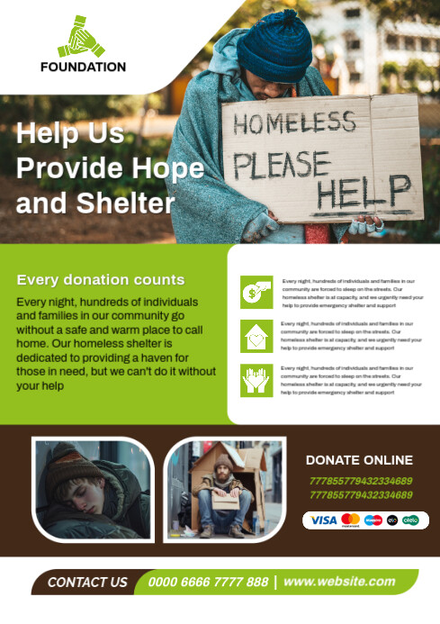 Homeless Support Poster homeless shelter flyer Template | PosterMyWall