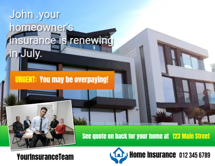 Homeowner Renewal Insurance Ulotka (US Letter) template