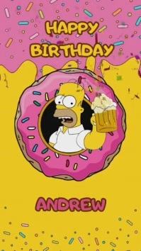 HOMER HAPPY BIRTHDAY VIDEO Display digitale (9:16) template