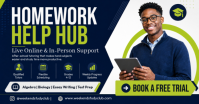 Purple Homework Help and Tutoring ภาพที่แชร์บน Facebook Template
