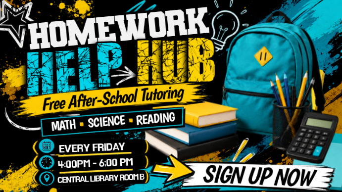 Homework Help Hub Template | PosterMyWall