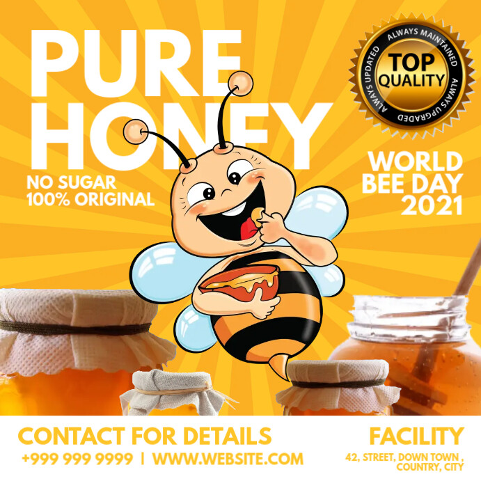 Honey Bee Day 2021 Template Message Instagram