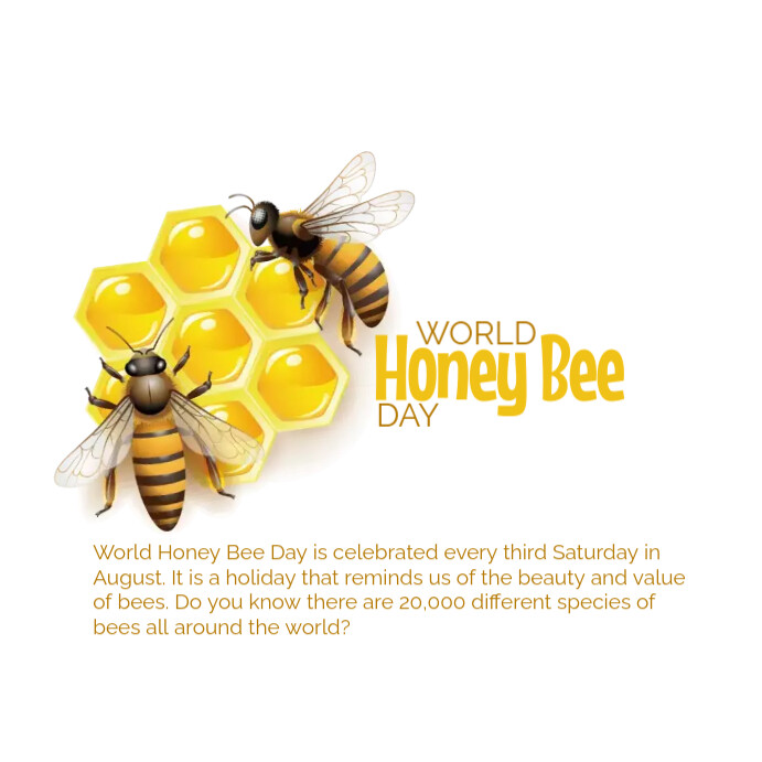 Bee Post Example Honey Bee Day Instagram Post Template | PosterMyWall