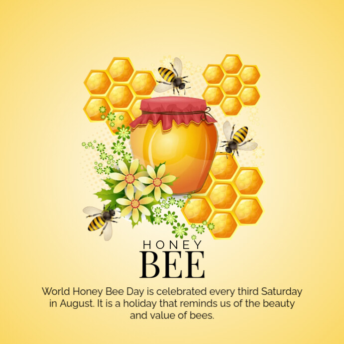 Honey Bee Day Instagram Post Template | PosterMyWall