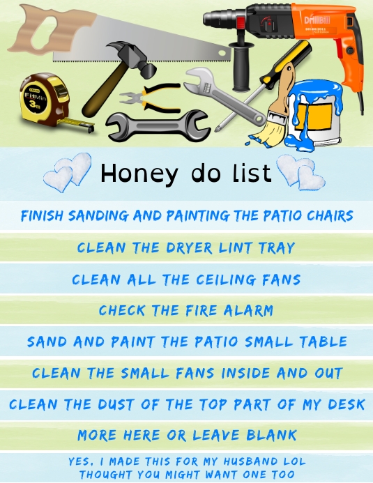 Honey Do List Template PosterMyWall
