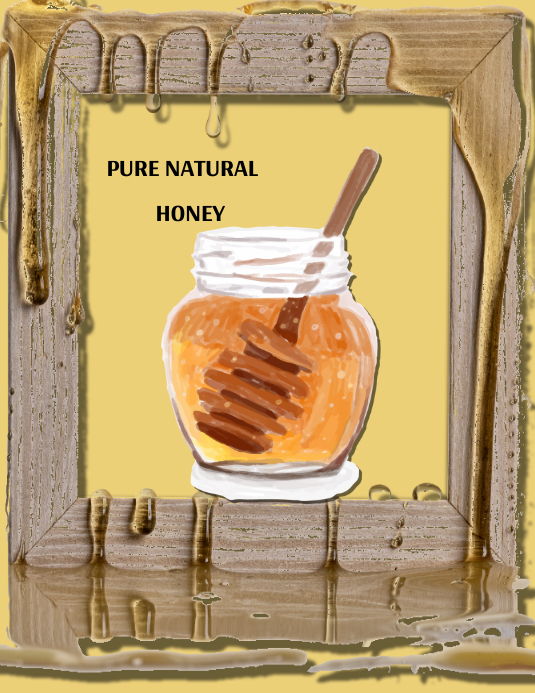 Honey flyer Folheto (US Letter) template