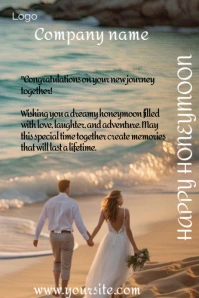 Honey moon  wishes Pinterest Graphic template