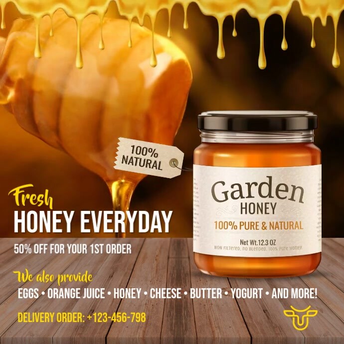 Honey Post - Honey Flyer - Honey Product Template | PosterMyWall