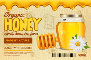 Orange Organic Honey Product Label Template